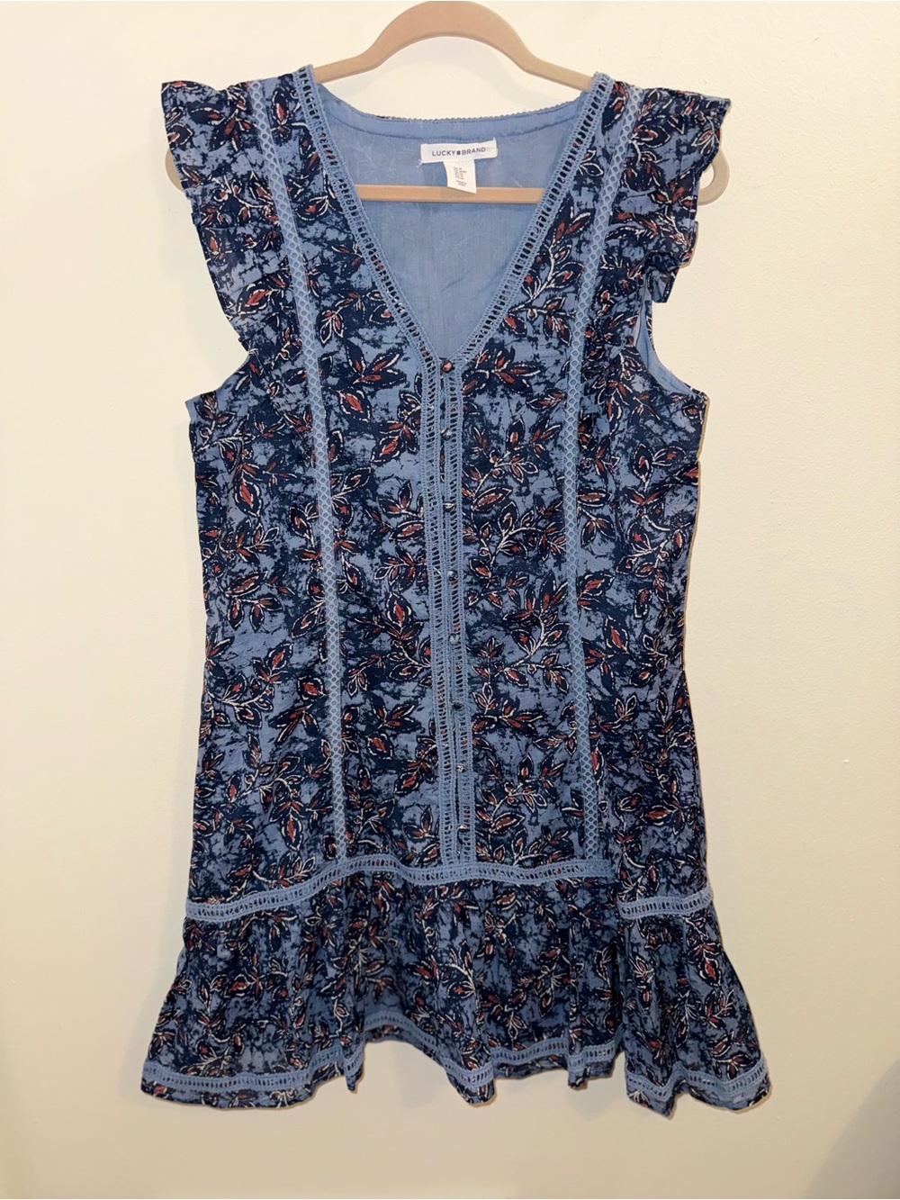 Lucky Brand Blue Floral Mini Dress